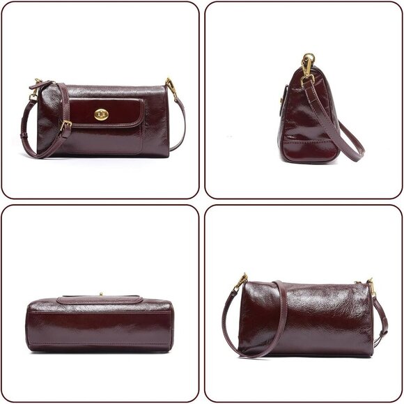 Women's Stylish Genuine Leather Shoulder Bag with Two Strap - Picture 5 of 8